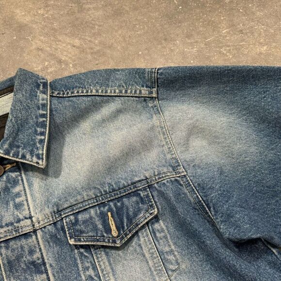 2000s Sean John Blue Denim Button Up Jacket Men’s Size Medium Heavy Streetwear - Picture 14 of 16
